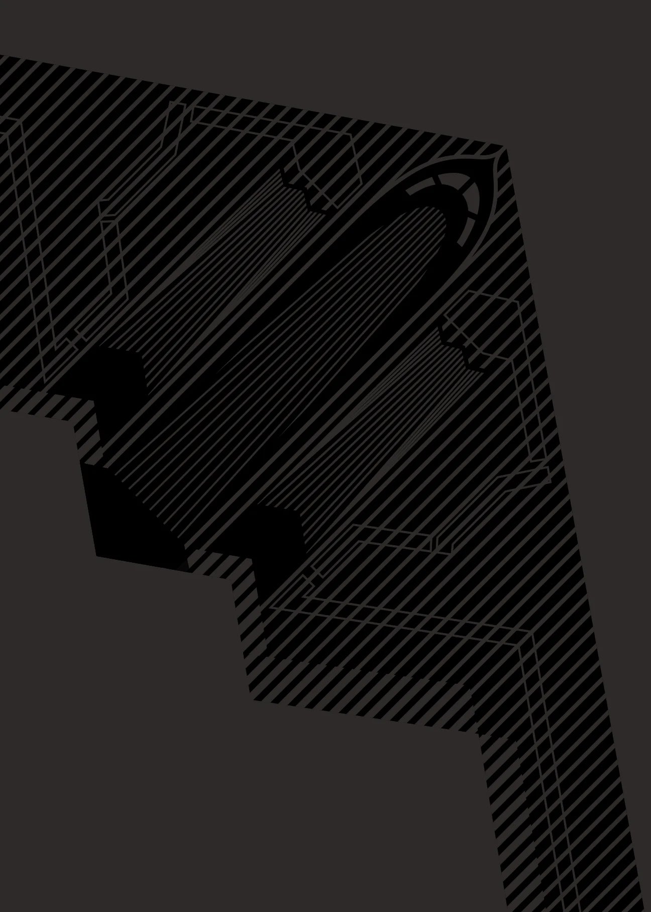 Minimalist artwork of the B-2 Spirit, featuring bold graphic lines and Morse code typography. Available in metallic silver ink or gloss varnish for a stealth effect on black Plike paper, displayed unframed in a modern home office setting.