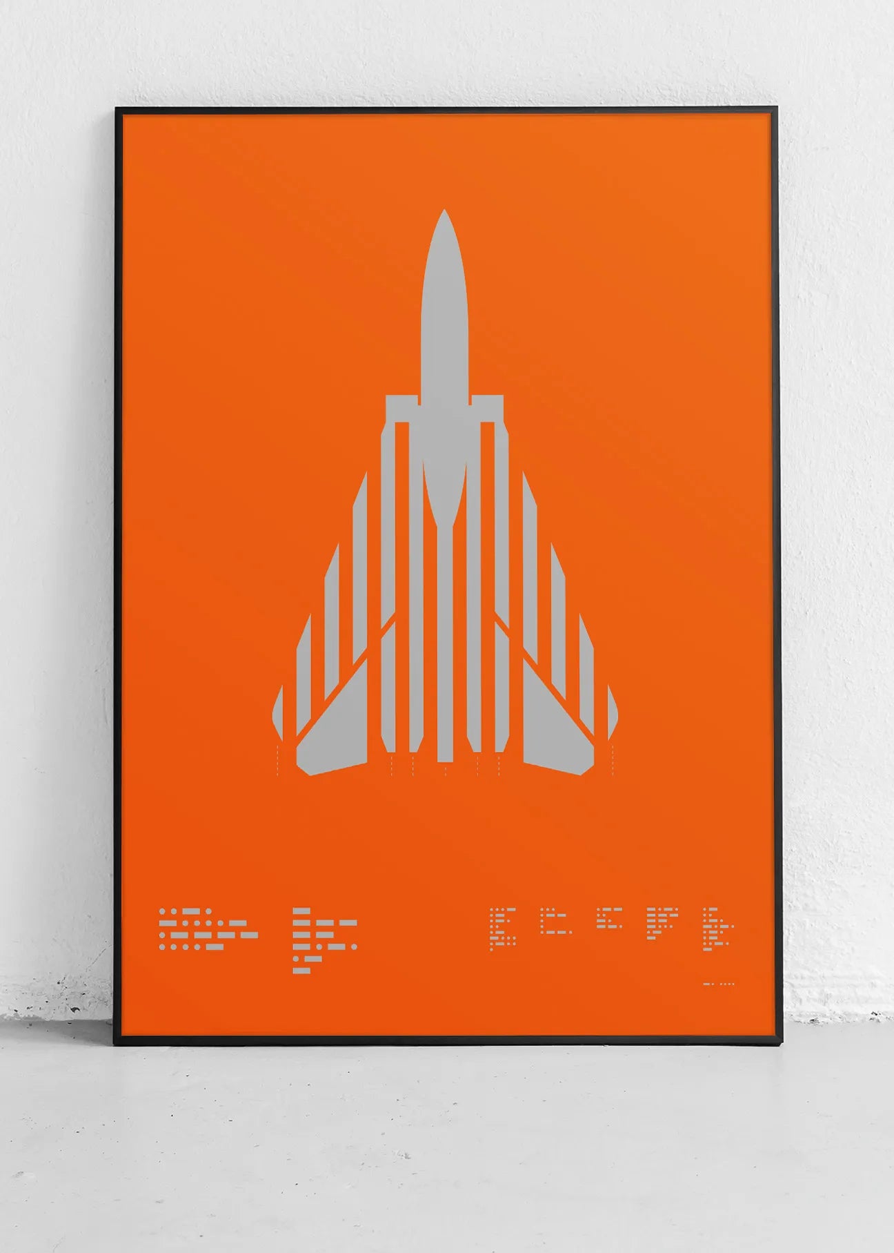 Minimalist F-14 Tomcat artwork featuring bold graphic lines, perfect for aviation enthusiasts and modern art collectors. This stylish illustration captures the iconic silhouette of the jet in a contemporary design.