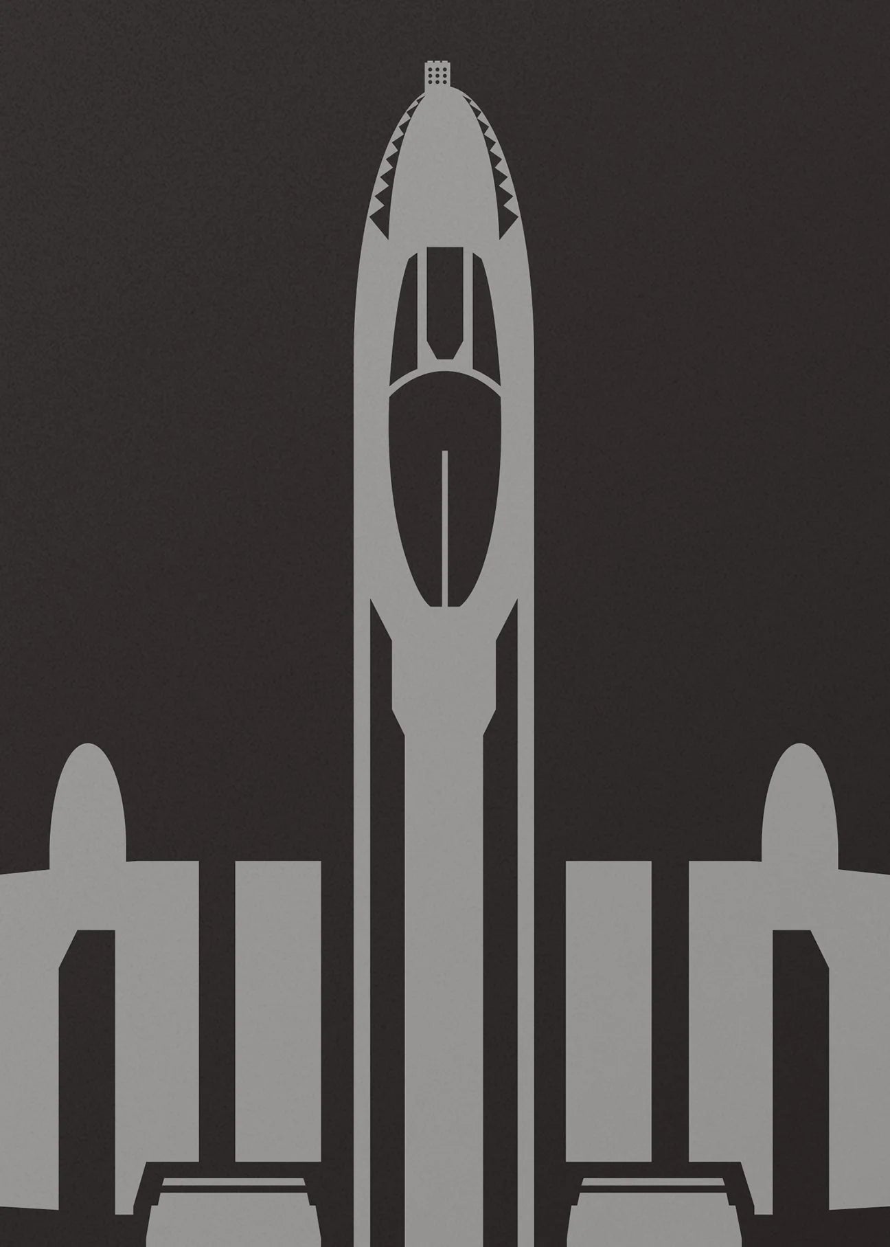Screenprint of the A-10 Thunderbolt II, also known as the "Warthog," featuring its iconic silhouette rendered in metallic silver ink on premium black Plike paper. The minimalist design highlights the aircraft's twin engines, high-mounted wings, and legendary status in military aviation, with Morse code typography connecting to its rich history. Frame not included.
